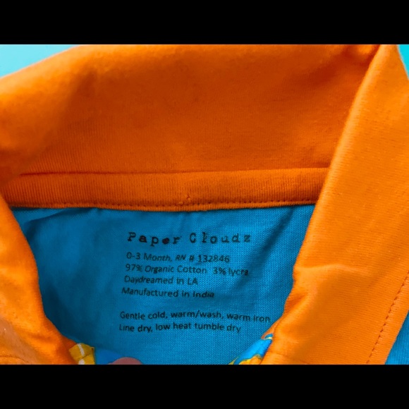 PAPER CLOUDZ Baby Shirt 0-3 months NEW NWOT - Picture 3 of 3